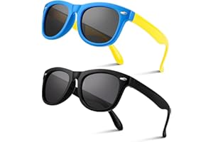 Firtink 2 Pair Kids Polarized Sunglasses Boys Sunglasses Protection Retro Eye Glasses For Kids Beach,School,Shopping,Party Decoration