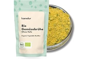 Kamelur de bouillon de légumes BIO sans levure & sans glutamate - Bouillon de légumes BIO en poudre à base d'herbes à potage & d'épices BIO de haute qualité - 500g