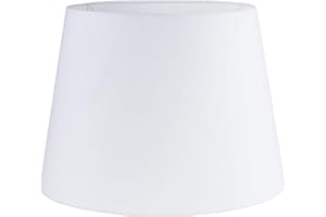 MiniSun | Extra Large Modern Tapered Light Shade in a White Fabric Finish | Floor Lamps & Torchieres, Home Décor & Improvement Essential | 455mm Shade Width