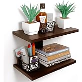 Dime Store Engineered Wood Wall Shelf,Glossy Finish,Set of 1,Brown