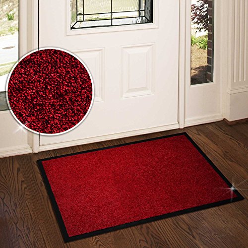 casa pura® Premium Fußmatte in attraktiver Optik | Schmutzfangmatte in 5 Größen | rot | 90x150cm - 4