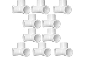 Aitchcy 3 Way PVC Elbow | 3/4 Inch UPVC 3way elbow 25mm| Heavy Duty 3 Way Connector for Furniture & DIY | 3Way PVC Pipe Joint | 3 Side Connector (for 3/4" UPVC Pipe Only) (Pack of 10)
