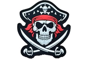 TS Tactical Store | Patch 3D PVC Scratch Hook & Loop | Patch militaire tactique pour sac à dos militaire | Airsoft, drapeau, broche, outdoor, crossfit, survie | Pirate