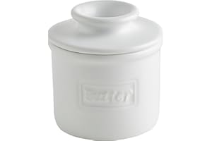 Butter Bell - The Original Butter Bell Crock by L Tremain, a Countertop French Ceramic Butter Dish Keeper for Spreadable Butter, Café Matte Collection, White