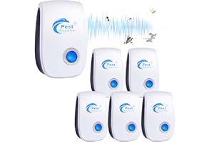 PUTAII Repelente Ultrasónico de Plagas, 6 Pack Electrónico Repelente Mosquitos Control de Plagas,Repelente Ultrasónico Mosquitos para Insectos, Ratones, Mosquitos, cucarachas, arañas, Hormigas