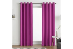 John Aird Luxury Faux Silk Fully Lined Eyelet Curtains (Fuchsia, 117cm Width x 183cm Drop (46"x 72")