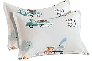 Vegena Fundas de almohada para niños de 40 x 60 cm, 2 fundas de almohada de algodón con cierre de sobre, para cochecito de bebé, para niños y niñas