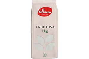 El Granero Integral - Fructosa - 1 kg - Endulzante Natural y Saludable - Fuente de Energía - Bajo Índice Glucémico - Ideal para Repostería - Apta para Veganos