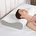 IDITRI EXPORT Cervical Contour Memory Foam Pillow for Sleeping,Orthopedic Pillow for Neck Pain, Support for Back,Stomach,Side Sleepers, with Breathable Zip Cover (19X12X4INCH) (Grey)