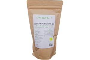 Biorganic Harina de Banana (Plátano verde macho maduro) 500g - SIN GLUTEN - Banana en polvo. De Perú.