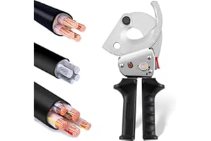NEWTRY Herramienta Cortacables de Carraca de Alta Resistencia para Cortar Cables de Cobre y Aluminio de hasta 500mm², Acero Inoxidable con Mango Retráctil, XLJ-D-500