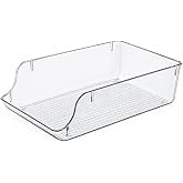 Turan Home Şeffaf İ&ccedil;ecek Buzdolabı ve Raf D&uuml;zenleyici Kutusu, B&uuml;y&uuml;k 36x23,5x10 cm
