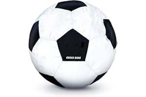 Green Bean© Puf Deportivo 110cm con Relleno de Perlas de EPS 300L ? Silla Puff para niños y Adultos Bean Bag para los Amantes del fútbol Silla de salón Cojín de Asiento con Funda Lavable