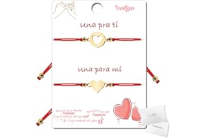 cotigo Pulseras para Parejas,Pulsera Amistad de Acero Inoxidable,Pulsera 2-3 pcs,Pulsera Hilo Rojo o Negro en Encerado,Regalos para Novios,Madre,Hija,Hermanas,Amigas
