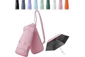 Sykerout Travel Umbrella, Mini Umbrella Sun Umbrella with Capsule Case, Small Umbrella Mini Umbrellas for Women Handbag Pocket Umbrella Travel Umbrella Handbag Umbrella
