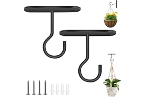 AMFUN Ceiling Hooks for Plants - 2 Pack Metal Wall Mount Hangers for Planters & Bird Feeders