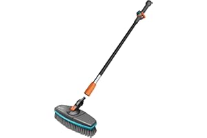Gardena Zestaw do mycia Cleansystem z trzonkiem S 90 cm i szczotką do soft: praktyczny zestaw do mycia, do czyszczenia na mokro wrażliwych powierzchni, tabletki czyszczące (18826-20)