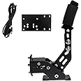 Dardoo 16Bit PC USB Handbrake with Clamp，Sim Racing Games Handbrake Multi-hole Adapter Plate Hall Sensor for Euro Truck Simulator/Assetto Corsa/DIRT.etc Only PC Windows System