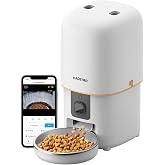 Haustier PF05 Beyaz Kameralı 1080P FHD Gece G&ouml;r&uuml;ş Akıllı Otomatik Kedi Mama Kabı, Tuya App-Wifi Uzaktan Kontrol, Sesle &Ccedil;ağırm