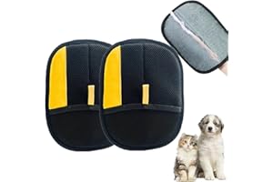 GAHWA Quita Pelos Mascota, New Guantes Aseo para Mascotas Doble Eliminador Pelo Estático para Perros y Gatos, Pets Double Sided Grooming Glove, Pet Hair Remover Gloves (2 PCS)