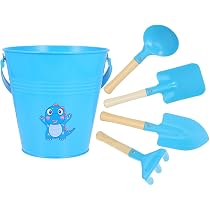 Totority Strandeimer Set 2 Stück | Sandspielzeug Für Kinder | Mit Schablonen Für Sandburgen | 18 Cm Größe | Bunt