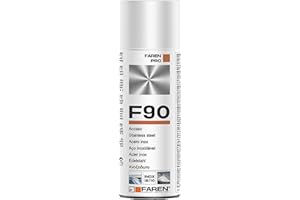 Faren F90, Acciaio Inox Spray, ideale per il trattamento di metalli, Antiossidante, Anticorrosivo, a base di polvere di Acciaio Inox 18/10, 400ml