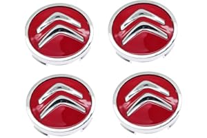 DLLHL Set of 4 Car Wheel Hub Covers for Citroen DS3 Hatchback,ABS Hub Center Cover Wheel Center Caps with Embleem Wear Resistant Anti Rust Automotive Accessories,Red