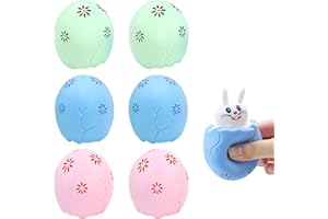 AVETTCIT Easter Egg Hunt Basket Stuffers,Squishy Bunny, 6pcs Easter Bunny,Cute Rubber Squeeze Toys,For Easter Gifts ,Kids Party Bag Fillers