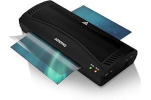 ACROPAQ Plastificadora A4 - Para plastificar películas hasta A4 (máx. 23 cm de ancho), Con botón anti-atasco, Función calor y frío - Maquina plastificadora - Negro - AL42