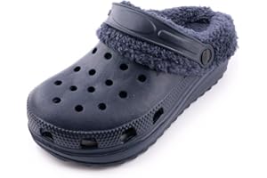 R-ISLAND Sabots d'hiver pour femme, adulte, avec doublure chaude, EVA, confortable, antidérapant, parfait pour la maison extérieure et intérieure.