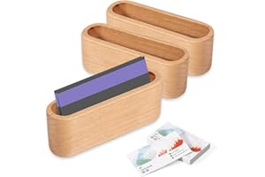 Qixuer Visitenkartenhalter Aus Holz, Etui Visitenkarte Holz 3 Stück Holzfarbe Namenskartenhalter Visitenkartenständer Business Name Card Visitenkarten Aufbewahren Für Büro Ständer Für Schreibtisch