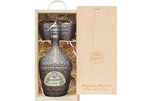 ‎EHONIGWEIN.DE PREMIUM QUALITY Kurpiowski Met Dwójniak-Halber (Keramik) Geschenkset in einer leichten Holzbox | 500ml | 16% Alkohol Metwein | Polnische Produktion