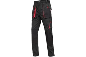 WORK IDEA - Pantaloni da lavoro da uomo, in tela resistente, con tasche per ginocchiere in tessuto Oxford