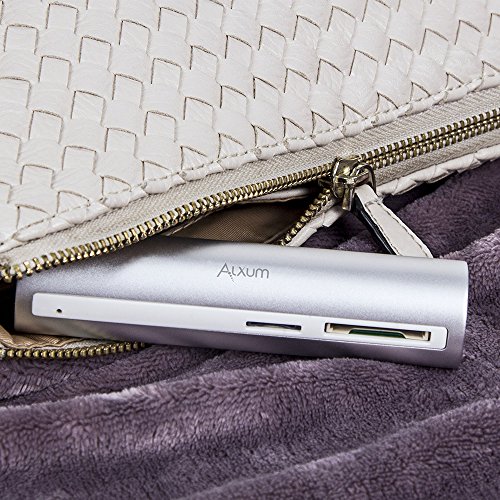 alxum Aluminium USB 3.1 Gen. 1 Typ C/USB C bis USB 3.0 3-Port-Daten Hub mit SD, Micro SD, TF Kartenleser für neue MacBook, Chromebook Pixel, HP Pavilion X2, Asus Zen AIO und PC - 5