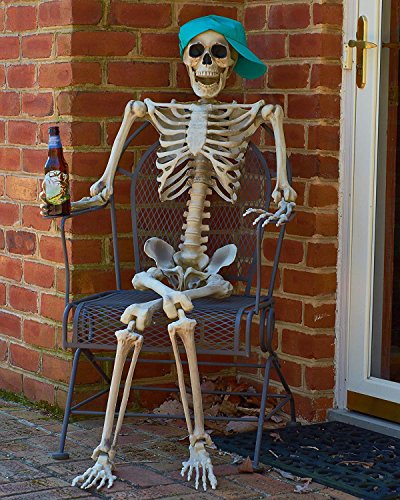 Deko Skelett 160 cm – Party & Halloween Dekoration Ganzkörper Horror Skeleton - 3