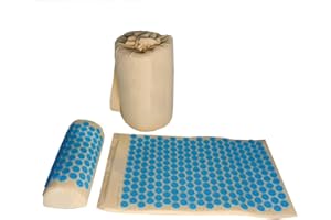 ACTIV8 WELLBEING Activ8 Acupressure Set Mat & Pillow for Pain Relief Stress Relief and Relaxation Therapy for Back and Neck Pain Massage Mat with Carry Bag Blue
