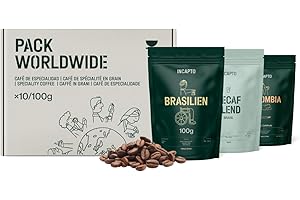 ‎INCAPTO Incapto Coffee Bean Tasting Set Worldwide | Selection of 10 Origins in the World | Specialty Coffee | 100% Arabica | Ideal as a Coffee Gift Set | For Coffee Lovers | 10 Packs of 100 g