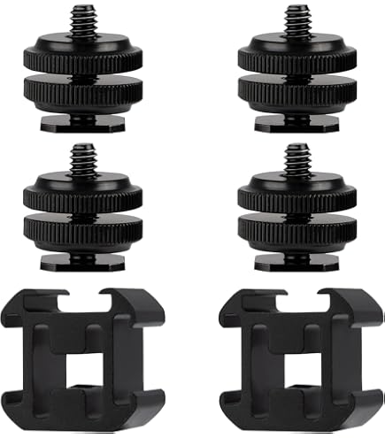Set 3 Adattatori Vite Spigot 1/4” A 3/8” Femmina/Femmina – Per Fotocamera, Treppiede E Flash, In Alluminio