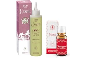 Erboristeria Magentina - Olio Degli Esseni Da Massaggio 150 ml + Olio Essenziale Degli Esseni (Sostegno) 10 ml - Primo Chackra - Dona forza e vitalità, effetto balsamico adatto allo sport
