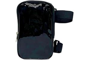 GENERIC Sac de cuisse holographique pour femme, harnais de jambe, poche de taille, sangles réglables, sac banane de randonnée, voyage noir