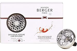 Maison Berger - Diffuseur Voiture Pétillance Exquise - Senteur Florale et Fruitée - Diffusion Longue Durée - Diffuseur + 1 Recharge de Parfum
