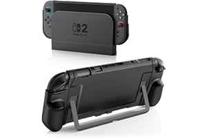 TiMOVO Custodia Agganciabile per Nintendo Switch 2 2025, Accessori Protettivi in TPU con Design Ergonomico per Console Switch 2 e JoyCon, Assorbimento Degli Urti Antigraffio Ritagli Precisi, Nero