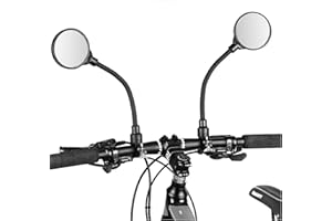 AUVSTAR Espejo Retrovisor Bicicleta,Espejos de Bicicleta Ciclismo,Manillar Giratorio Ajustable Montado Plástico Espejo Convexo para Mountain Road Bike Xiaomi Mijia M365 Patinetes Eléctricos (2pcs)
