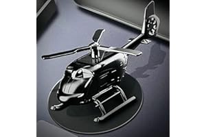 BSOMAM Hubschrauber Solar Auto Lufterfrischer Rotation Aromatherapie Diffusor Ornament für Fahrzeuge mit 3-Fragrance Tabletten für Auto und Innendekoration (Schwarz)