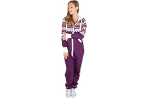 Parsa Fashions ® New Womens Ladies Aztec Print Hooded Zip Up Onesie Jumpsuit Plus Sizes S-XXXXL Sizes UK 8-22