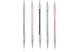 MTSKAEO Pittura Penna Set pennelli per Gel Liner Pittura Pennello, 5 pezzi di pennelli unghie gel Unghie penna Nail Art Gel UV Penna di Pittura Penne Dotter