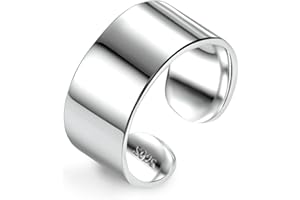 ALEXCRAFT Anelli Argento 925 Regolabile Uomo Donna a Fascia 2/4/5/10/15mm Mignolo Coppia Fidanzati Pollice Inossidabile