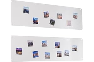 STALFORM 2x Leggera Lavagna Magnetica da Parete in Acciaio Bianca 62,5x20 cm, Memo-Board, Pannello Magnetico per Calamite, Lavagna da Cucina, Ufficio, Camera dei Bambini