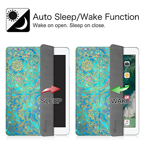Fintie iPad 9.7 Zoll 2017 Hülle – Ultra Slim Superleicht Schutzhülle mit Lichtdurchlässig Rückseite Abdeckung Smart Cover Case Tasche mit Auto Schlaf / Wach und Standfunktion für Apple iPad 2017 Neue Modell, Jade - 5