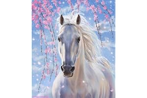 Ideen mit Herz 5D Diamond Painting | Diamant Painting Set | 30 x 40 cm | Motivleinwand | runde Steinchen | inkl. Zubehör | verschiedene Bilder zur Auswahl (Pferd)